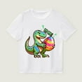 thumbnail image 2 of QTBIUQ Summer Kids Short Sleeve Dinosaur T-Shirt Toddler Boys and Girls Cute Easter Eggs Top Casual Cotton Shirts, 1-12 Years, 2 of 4