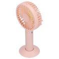 thumbnail image 5 of Ventilador eléctrico de mano, herramienta de enfriamiento recargable por USB ajustable de 4 aspas y 3 velocidades con base rosa, 5 of 5