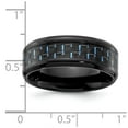 thumbnail image 4 of Auriga Black Titanium Polished with Black and Blue Carbon Fiber Inlay 8mm Band Size 13 for Women, 4 of 7
