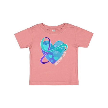 

Inktastic Suicide Prevention Awareness Purple and Teal Heart Ribbon Gift Baby Boy or Baby Girl T-Shirt