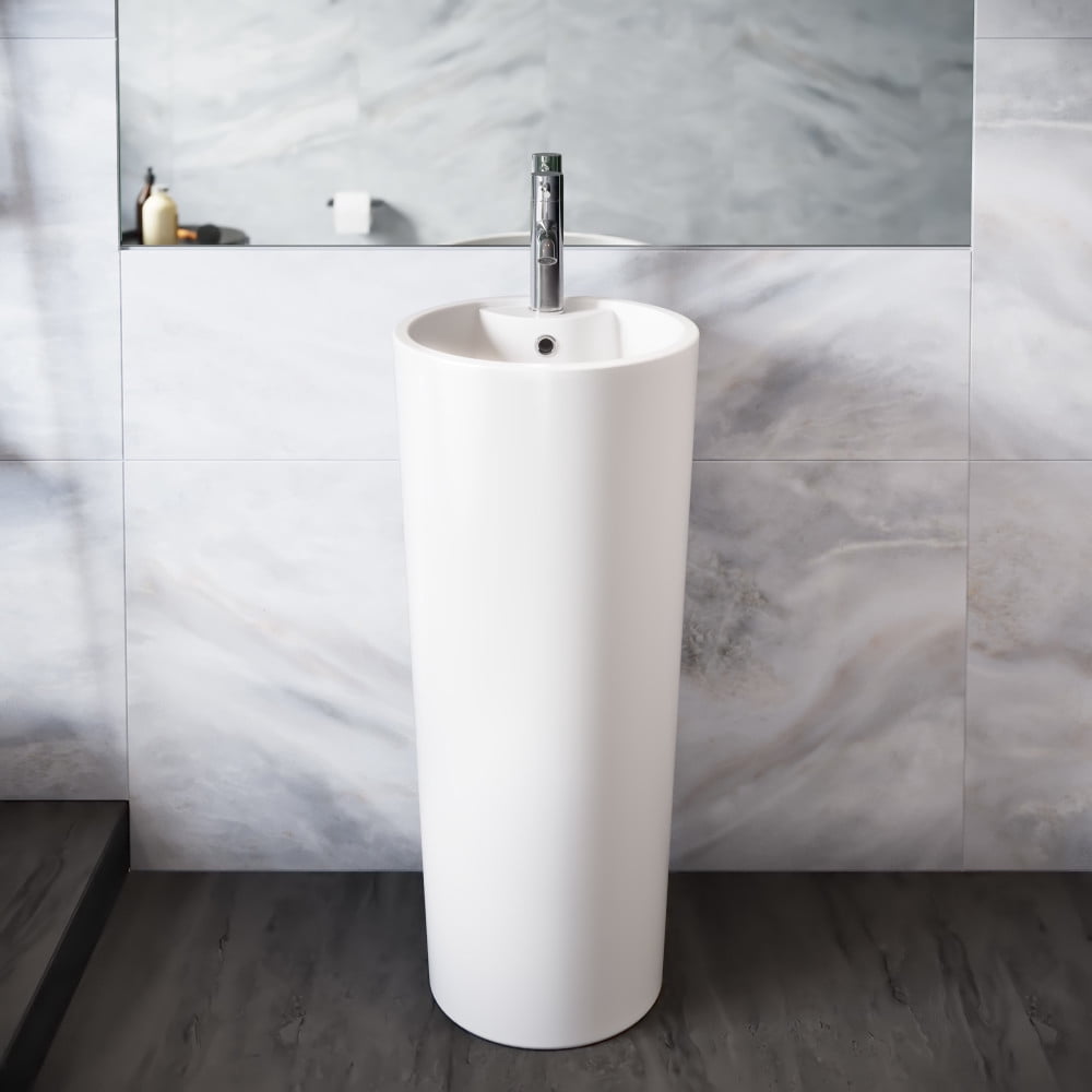 Swiss Madison Well Made Forever SM-SK307-60C - Monaco Circular Basin Pedestal sink Bundle