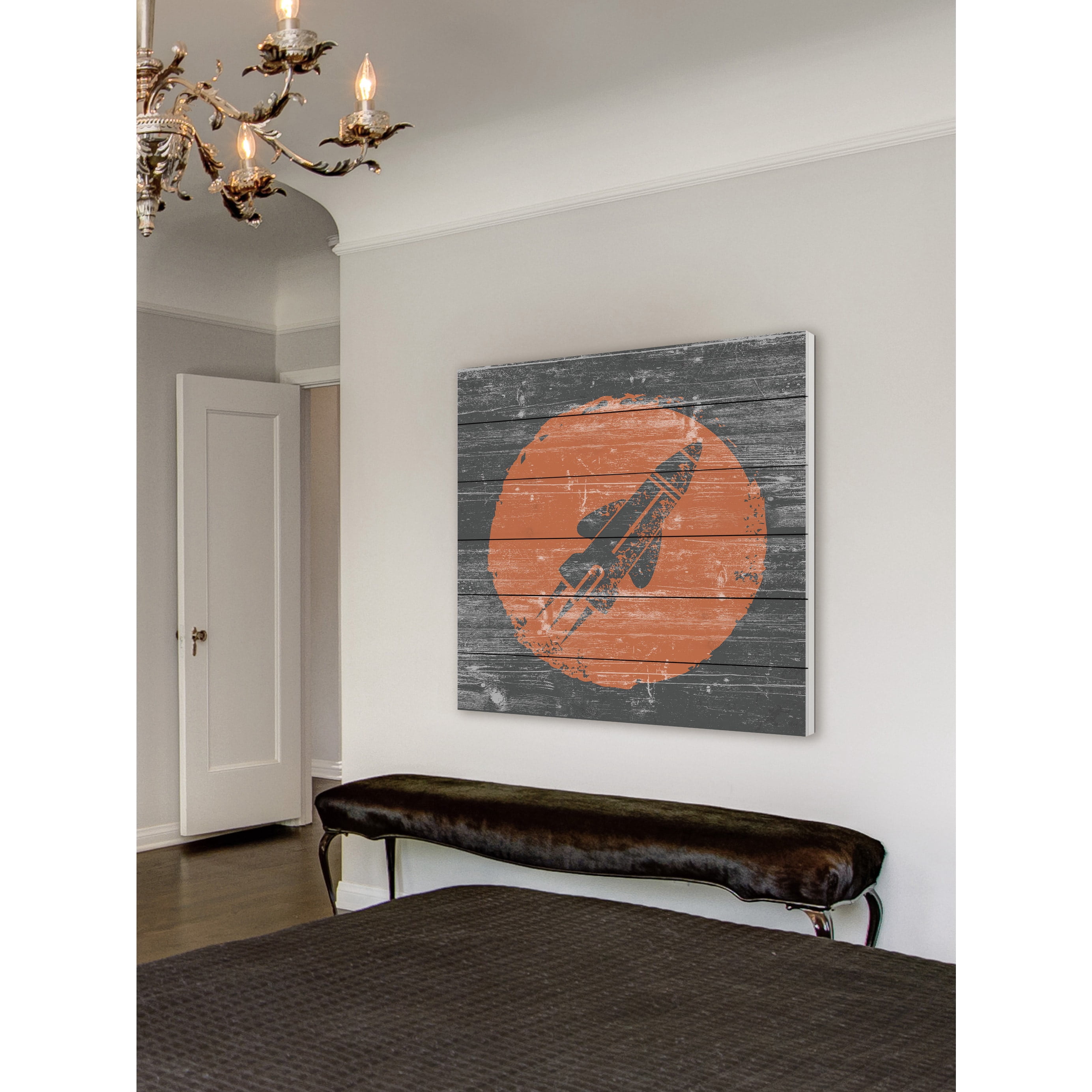 Marmont Hill - "Soaring Rocket" Painting Print on White Wood
