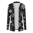 thumbnail image 4 of Hueook Fur Coats for Women Ladies' Casual Long-sleeved Christmas-print Cardigan Top Black S, 4 of 4