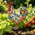thumbnail image 4 of Sktrjpolfis Double Sided Painted Rooster Yard Stake, 11.8×7.9 Inch Weatherproof Outdoor Lawn Ornament for Flower Bed Backyard Patio Home Garden Decorations, 4 of 5