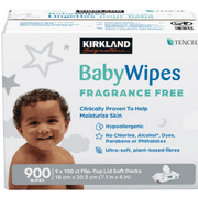 Kirkland Signature Baby Wipes, Fragrance-Free, 9 Packs (900 Total Wipes)