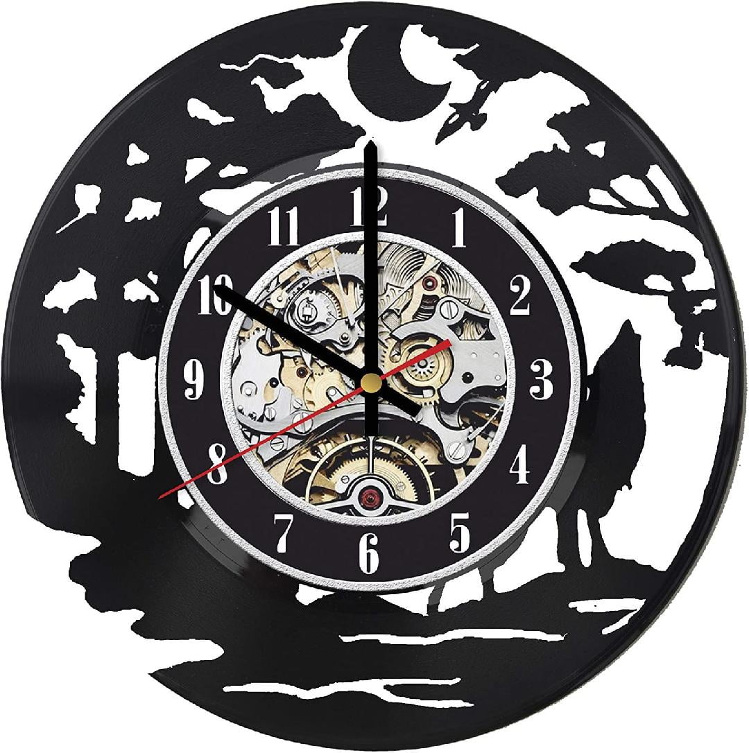 Wolf Wall Clock, Wild ature Art, Wolf Decor, ature Room Decor, Wolf