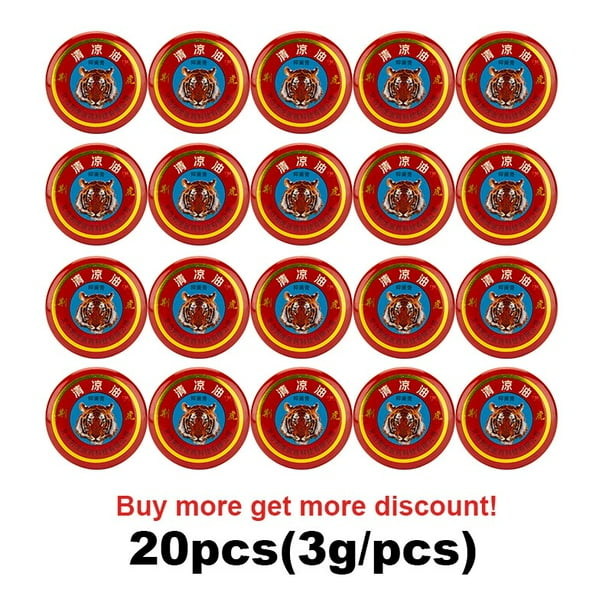 Ungüento de bálsamo de tigre rojo de 3g, crema muscular para aliviar el dolor de cabeza, mareo, picazón, pechera, crema refrescante, aceite masajeador corporal