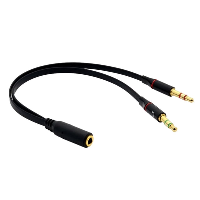 Bearachild 3.5mm Y Splitter 2 Jack a 1 Auriculares Micrófono Adaptador de audio Conector de cable Type9 NO9