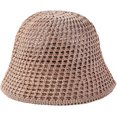 thumbnail image 4 of CoCopeaunts Womens Woven Sun Hats Floppy Wide Brim Bucket Hat Hollow Breathable Foldable Summer Beach Cap Straw Hat, 4 of 7