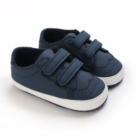 

Puloru Baby Boys Girls Sneakers Soft Sole Anti-Slip PU Leather Crib Shoes