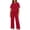 Red, variant on Besolor 2 Piece Sets for Women Summer Color Block Loungewear Outfits Crewneck Short Sleeve Tops Wide Leg Pants Set(X-Large,Red)