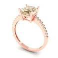 thumbnail image 2 of Clara Pucci 14K Rose Gold Solid Gold Morganite Solitaire with Accents Anniversary Ring for Women - 2.7 cttw Asscher Cut, 2 of 8