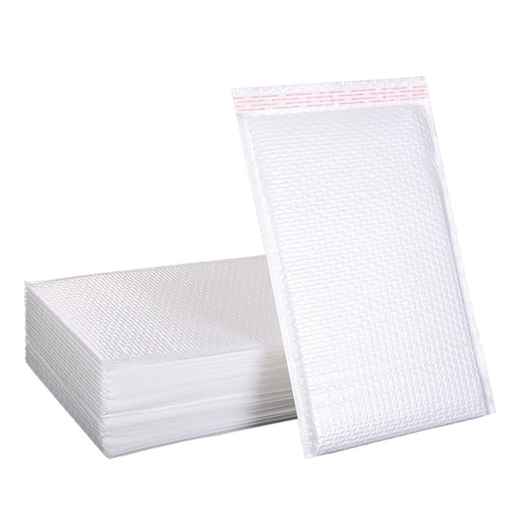 Bowayaoa White Padded Bubble Mailers Peel Seal Self-Sealing Envelopes for Shipping, Protective Cushioned Bags for Fragile Items, Lightweight Packaging Supplies