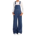 thumbnail image 3 of YunPes Girls Denim Overalls Kids Sleeveless Jumpsuit R𝐨mper Crisscross Bib Overall with Pockets Teen Western Casual Coveralls, 3 of 6