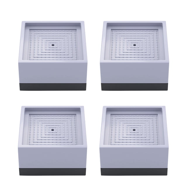 4 Pack Pieds de Machine à Laver Carrés Anti-Vibration Antidérapants Anti-Choc et Anti-Bruit