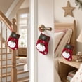 thumbnail image 5 of chaungfeng Personalized Christmas Stocking, 7.6" Small Christmas Stockings with Santa,Snowman,Reindeer,Dog, Festive Stockings for Mantel Decor, Candy Gift Bags for Holiday Season Decor, 5 of 5