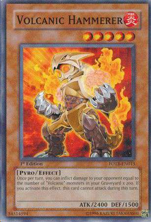 YuGiOh Force of the Breaker Common Volcanic Hammerer FOTB-EN013