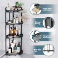 thumbnail image 5 of Corner Shower Caddy Standing - 4 Tier Acrylic Shower Organizer with Soap Holder, Aluminium Corner Shelf Standing for Bathroom, 5 of 7