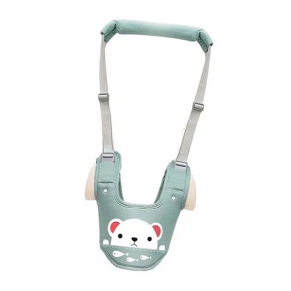 Arnés para caminar para bebé, protección contra caídas, suave, transpirable, ajustable, de mano, andador para niños, ayudante para bebé, verde