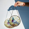 thumbnail image 2 of Mosaic Pigeon Bird Art Round Stained Glass Suncatcher Window Hanging Gift for Bird Lovers, 2 of 6