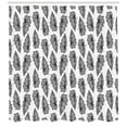 thumbnail image 3 of Jungle Shower Curtain, Natural Environment Theme Ecology Inspired Design with Exotic Forest Leaves, Fabric Bathroom Set with Hooks, 69W X 75L Inches Long, Black and White, by Ambesonne, 3 of 3
