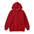 thumbnail image 7 of Luhomi Oversized Sweatshirt for Girls Button up Long Sleeve Pullover Hoodie Kids Fall Winter Fashion Clothes(Red,9-10 Years), 7 of 7