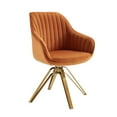 thumbnail image 6 of Art Leon Velvet Desk Chair Swivel with Gold Plated Legs, Cinnamon, 6 of 9
