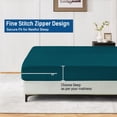 thumbnail image 4 of Twin XL Size Zipper Fitted Sheet Only – 100% Egyptian Cotton, 600 Thread Count, 14-Inch Extra Deep Pocket, Luxury Sateen Weave Bottom Sheet, Hotel Quality, ( 39" x 80" +14" , Teal Solid ), 4 of 6