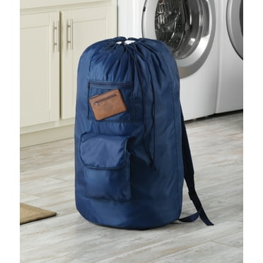 Whitmor Dura-Clean Laundry Bag Backpack - Dark Demim - Adult Use