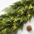 thumbnail image 6 of 106-Inch Artificial Norfolk Pine Christmas Garland with Separate Colored LED Light Strip Unassembled Plastic Holiday Mantel Wall Decoration, 6 of 8
