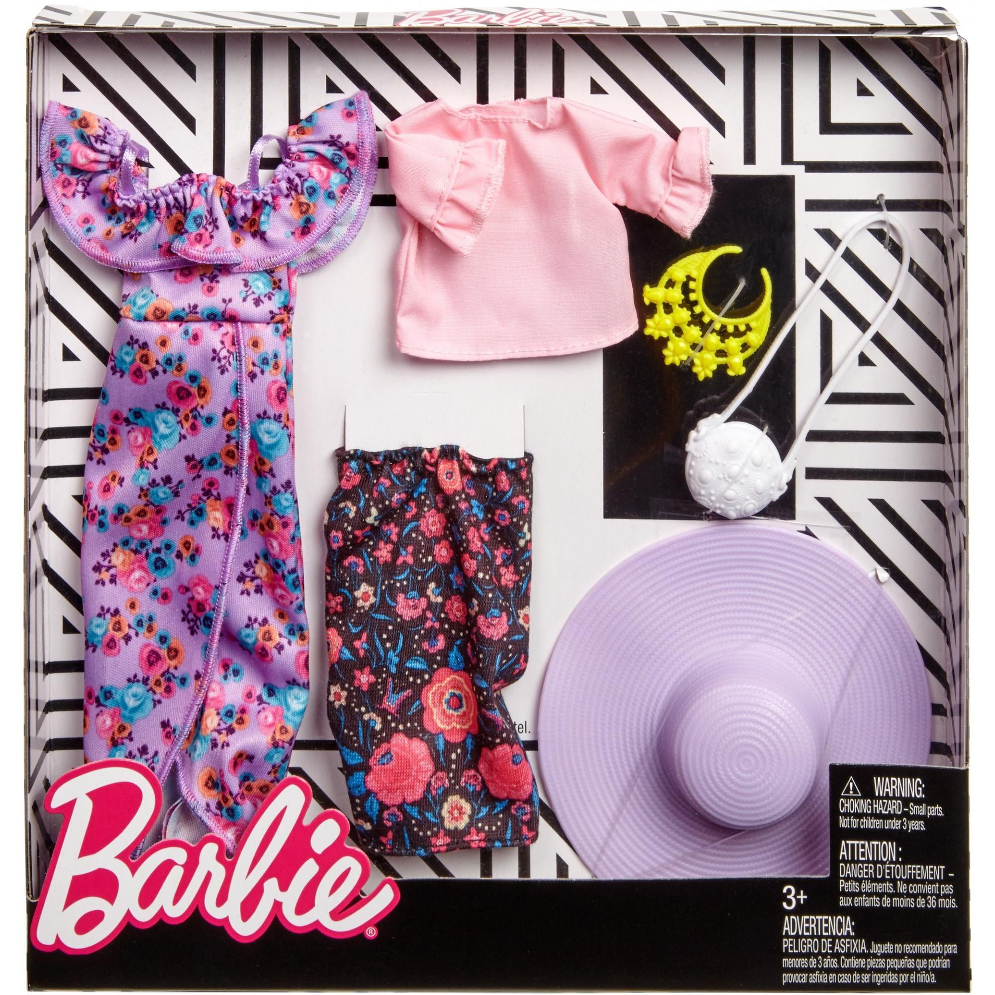 Details about   Hello Kitty Barbie Clothes Fashion Pack Complete Outfit Gray Top & Pink Skirt 