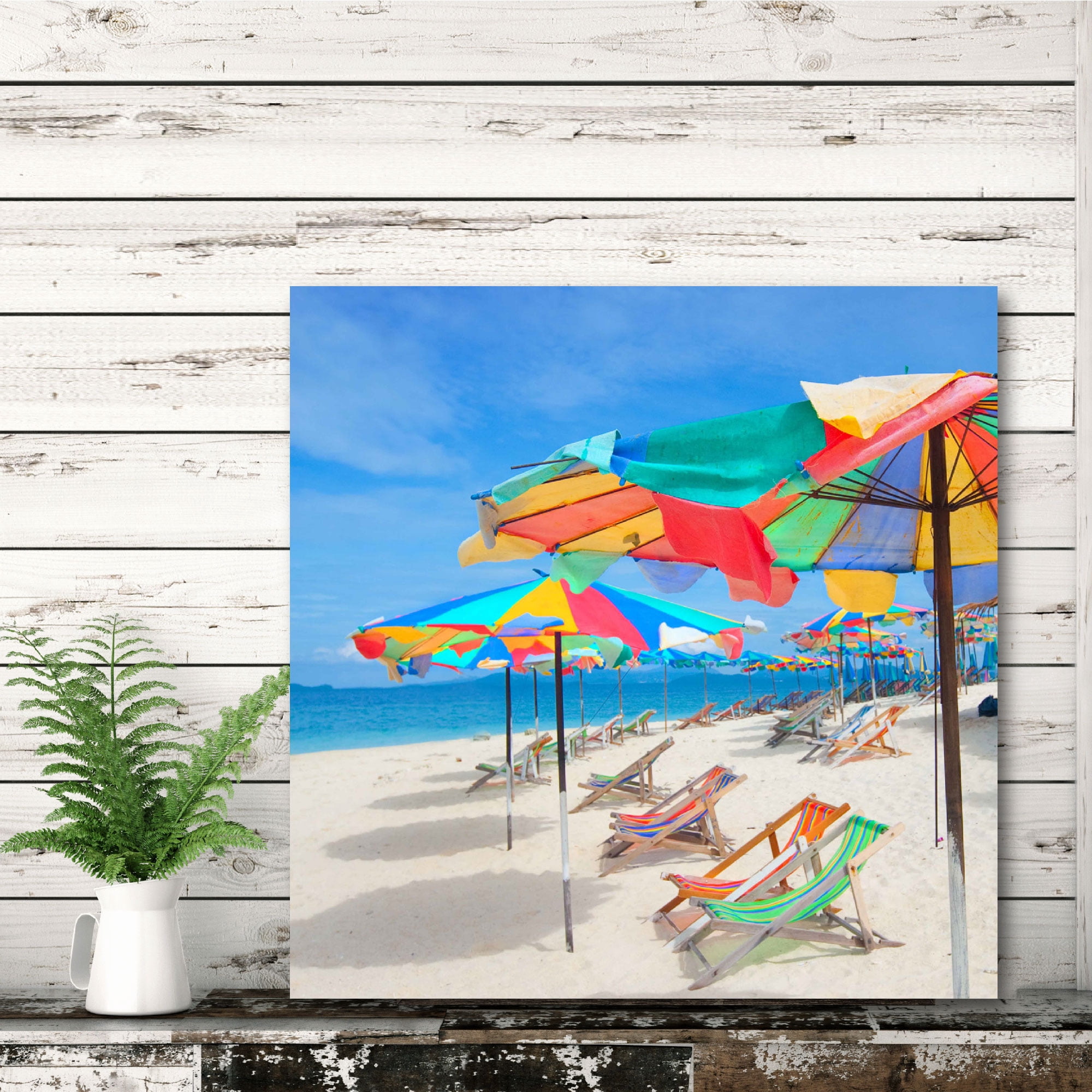 Parasols on a Tropic Isle Gallery-Wrapped Canvas Wall Art, 30x30