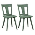 thumbnail image 3 of Duhome Antique Green Wooden Tulip Chairs - Set of 2, Rustic Style for Dining or Kitchen, 3 of 7