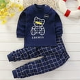 thumbnail image 2 of NIEWTR Boys Summer Pajamas Set 4 Pieces Cotton Sleepwear Long Sleeve Size 18 Months-12 Years Fall Winter Set for 0 6 12 18 24 M 1t 2t 3t 4t 5t 6t,3-4 Years,Navy, 2 of 5