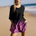 thumbnail image 1 of WILLBEST Fall Clothes Women Women Gradient Print Short Sleeve Jumpsuit Short Loose Backless Jumpsuits Rompers Fleece Joggers, 1 of 6