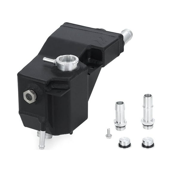 Mishimoto MMRT-F2D-11SMWBK Aluminum Secondary Degas Tank, Compatible With 2011-2019 Ford 6.7L Powerstroke, Micro-Wrinkle Black