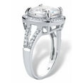 thumbnail image 2 of Cushion-Cut Cubic Zirconia Halo Split-Shank Engagement Ring 3 TCW in Sterling Silver, 2 of 5