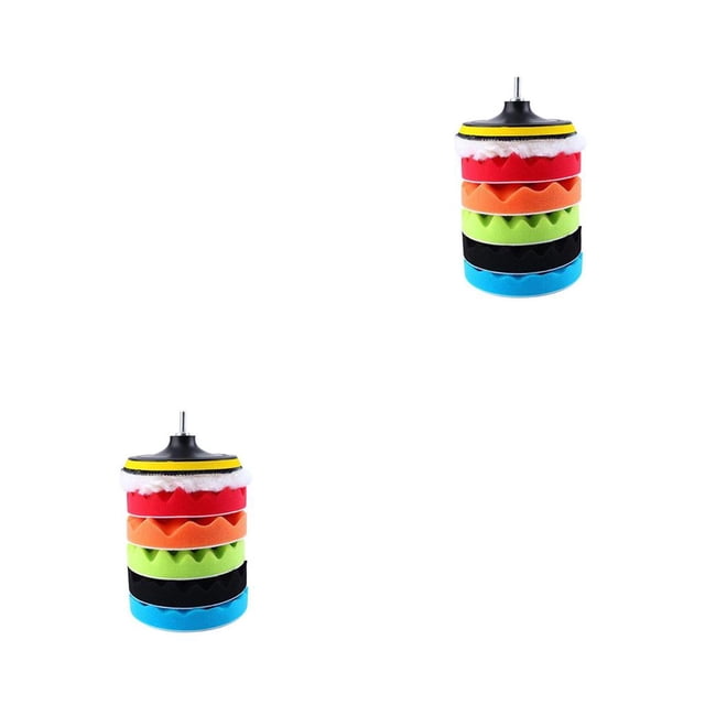 Riwesomey Juego de 8 almohadillas para pulir coches, juego de discos de pulido autoadhesivos de esponja, accesorios para limpieza de muebles Type2 NO2