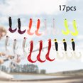 thumbnail image 1 of 17 Uds. De señuelos de pesca, anzuelo con cabeza anzuelo, gusano, cebos blandos, sábalos de silicona, 1 of 9