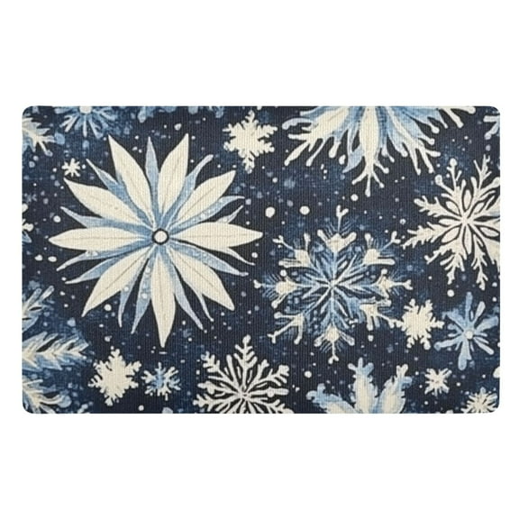 Winter White Snowflakes Floor Door Mat Outdoor Indoor for Home Entrance Welcome Mats 32"x20"