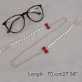 thumbnail image 4 of Unique Bargains 1 Pcs Mask Lanyard Eyeglasses Chain Bowknot Pearl Eyeglass Chain 27.56" Red Gold Tone, 4 of 5