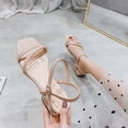 thumbnail image 3 of Sandalias más anchas y gordas para mujer, estilo hada, tacón medio, tacón grueso, zapatos de verano de talla grande para mujer 41-43, 3 of 6