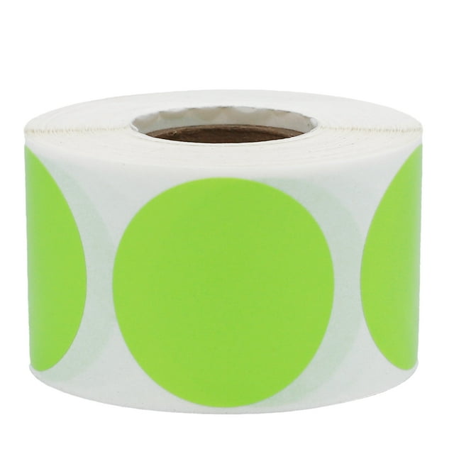 Autocollants Ronds Verts à Pois / 1.5 Pouces Pouces Rond / Lot de 500