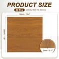 thumbnail image 2 of Uxcell 20 piezas de azulejos autoadhesivos para salpicaduras 11.8"x11.8" PVC pared textura de madera gruesa autoadhesiva impermeable para cocina y baño, marrón oscuro, 2 of 7
