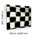 thumbnail image 6 of Mr. Kate Tess Watercolor Checker Peel and Stick Wallpaper by RoomMates, 1 Roll, Soft Black, 6 of 24