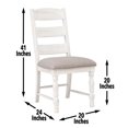thumbnail image 3 of Heston Weathered White Ladderback Wood Side Chair - Set of 2, 3 of 9