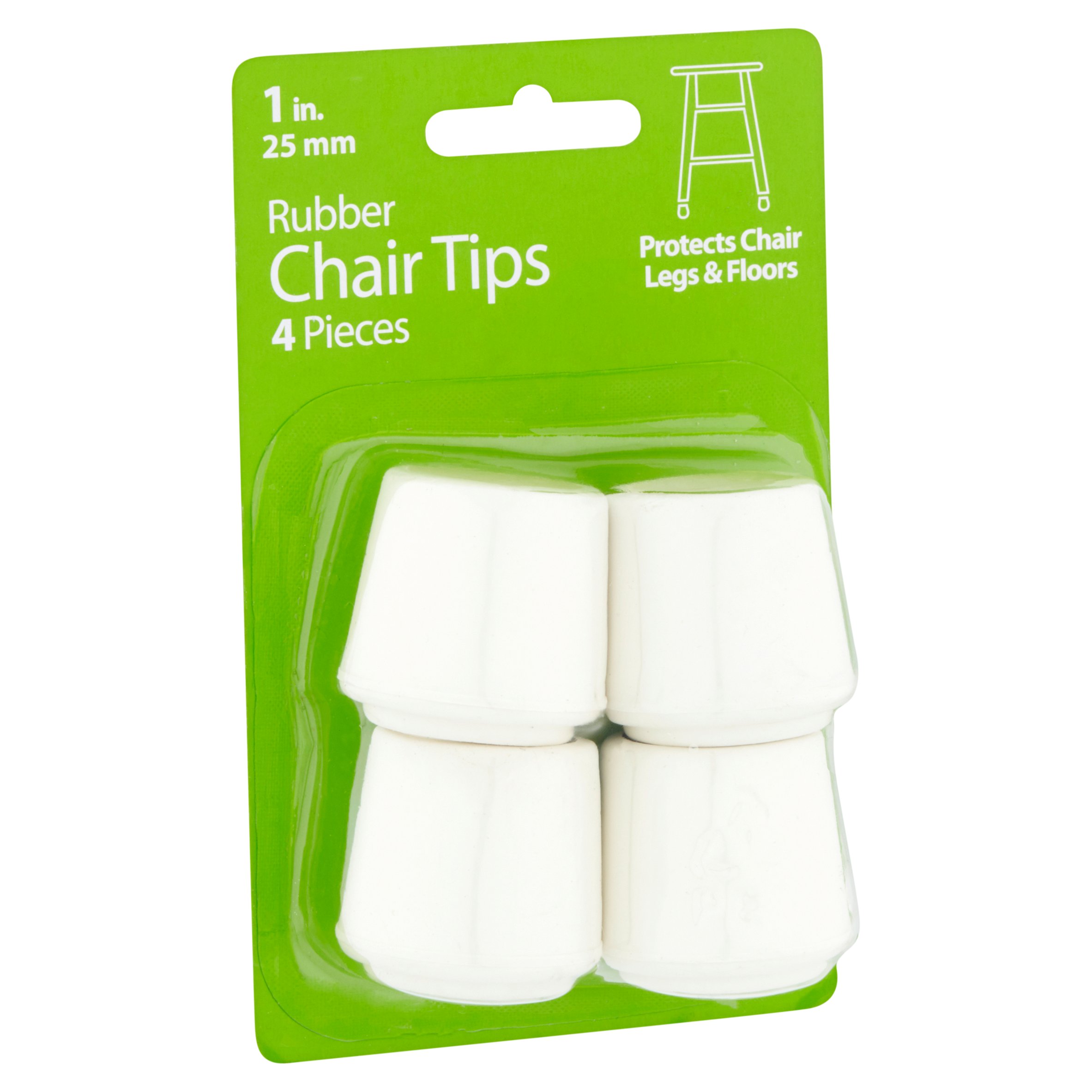 Soft Touch 1" White Rubber Chair Tips Walmart