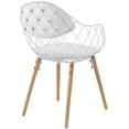 thumbnail image 4 of Modway Basket Dining Armchair with Vinyl Seat, Set of 2 in White, 4 of 4
