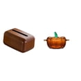 thumbnail image 1 of Organizador Rectangular Multifuncional Para Pañuelos Desechables Y Dulcero De Cristal Con Forma De Calabaza Con Tapa, Ideal Para La Cocina, El Coche Y Como Organizador De Tarros De Galletas., 1 of 8