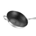 thumbnail image 2 of Kitchen Stainless Steel Wok Pan Double Sided  3 Layer Prevent Sticking Easy Cleaning Wok for Kitchen, 2 of 5